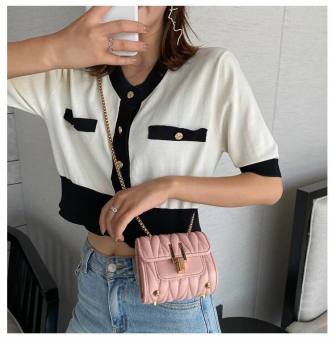 Túi Xách Nữ  Mẫu Khóa Xoay Chữ Y Mini Bốn Màu Đen -Trắng - Hồng - Vàng Dùng Đeo Chéo Đựng Ví Tiền Nhỏ Gọn M66