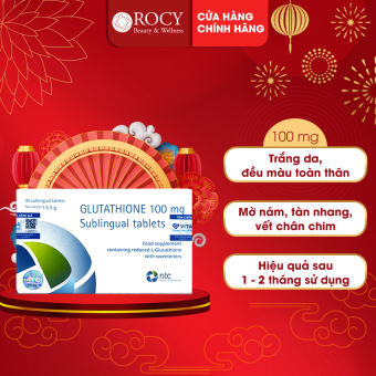 Viên Ngậm Trắng Da Glutathione 100mg Nhập Nhẩu Italy- Viên Trắng Da Toàn Thân - ROCY
