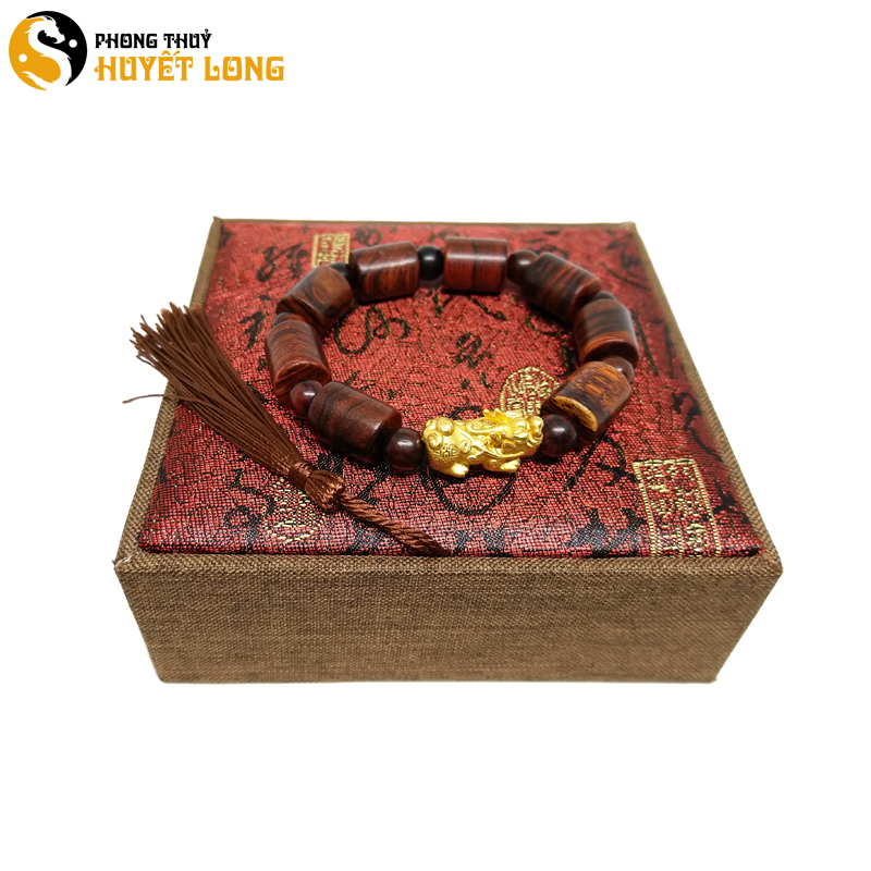 Vòng gỗ sưa đỏ đốt trúc mix tỳ hưu bạc xi vàng, vòng tay gỗ phong thủy, vòng tay may mắn bình an - tài lộc - may mắn