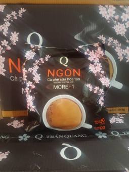 Cà phê sữa Ngon Trần Quang bịch lớn 1.04Kg (52 gói dài * 20g) Instant Coffee mix 3 in 1