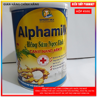 Sữa Bột AlPhamilk Hồng Sâm Ngọc Linh Canxi Nano MK7  ,Tăng Cường Sức Đề Kháng, Trí Nhớ , cho người Tiểu Đường,  Huyết áp, làm Đẹp Da-Nguyên liệu nhập khẩu NewZeaLand