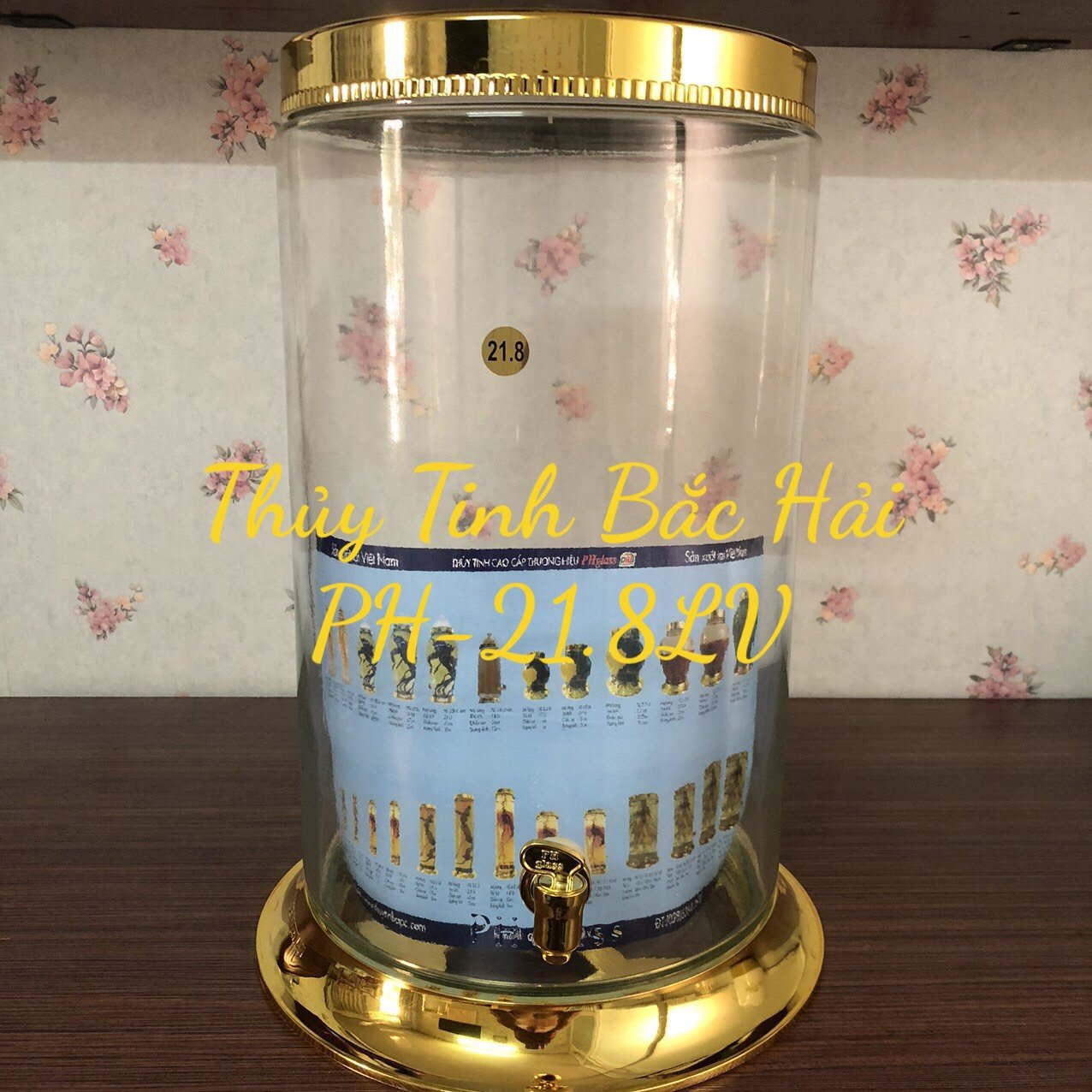 Bình thủy tinh và hũ thủy tinh ngâm rượu 21.8l có van-thủy tinh bắc hải