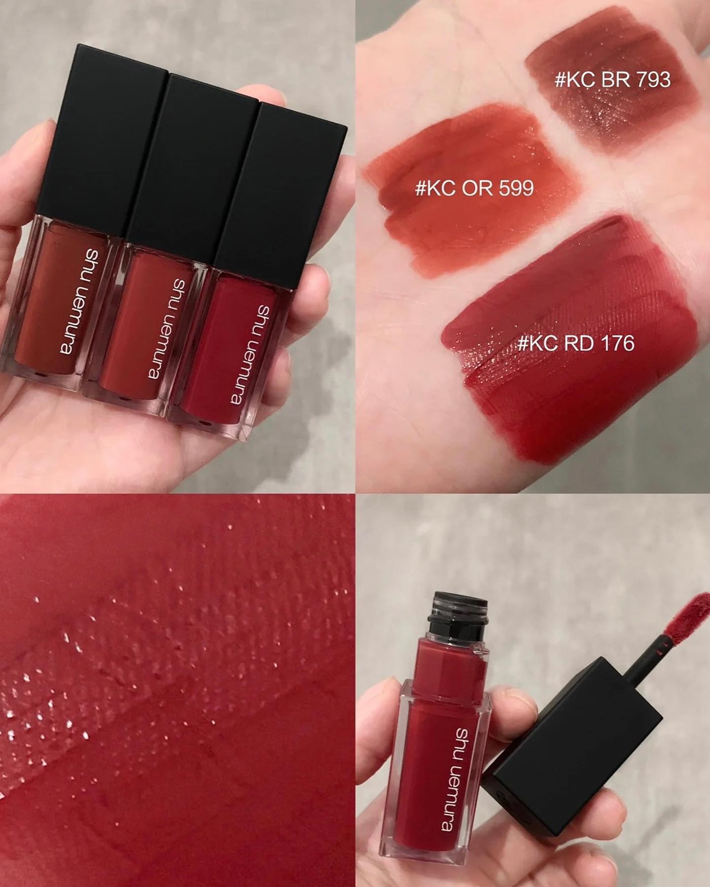 Son kem shu uemura rouge unlimited kinu cream lip color kc rd 176 - đỏ hồng kc br 973 - đỏ nâu