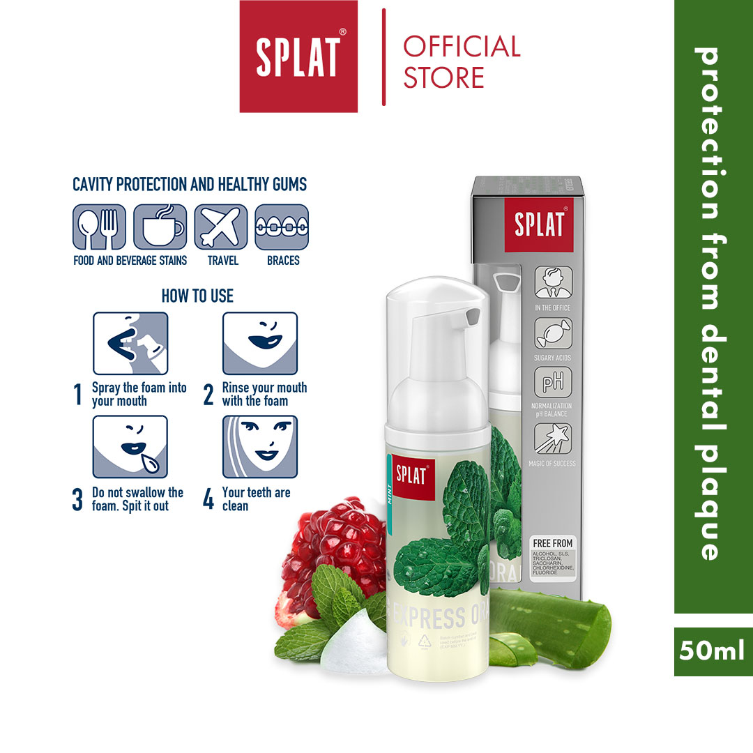 Gambar SPLAT Express Oral Care Foam 2 IN 1  Mint [50ml] EXP 2024