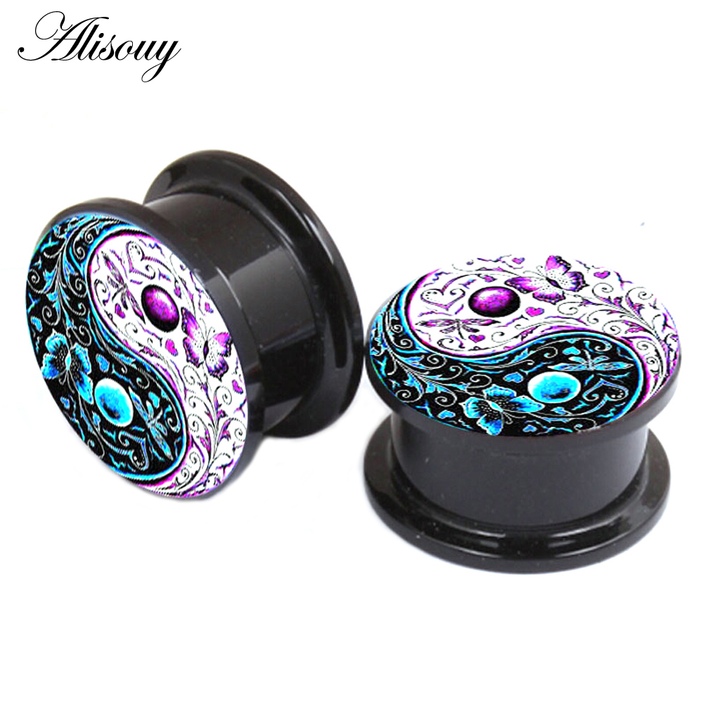 Alisouy Khuyên Tai Acrylic Hình Hoa Tai Thái Cực Quyền Bướm Khuyên Nong Tai Khuyên Tai Khuyên Tai Trang Sức Cơ Thể