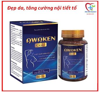 Viên uống tăng cường nội tiết tố nữ Awaken Gold thành phần sâm tố nữ nhập khẩu Thái Lan , hạn chế quá trình lão hóa,giảm triệu chứng bốc hỏa,Khô hạn ,Tăng nội tiết tố nữ - Hiếu Thủy phamacy