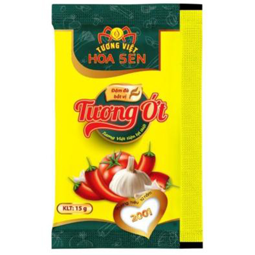 Tương ớt gói nhỏ 15gr bịch 100 gói - tương việt hoa sen