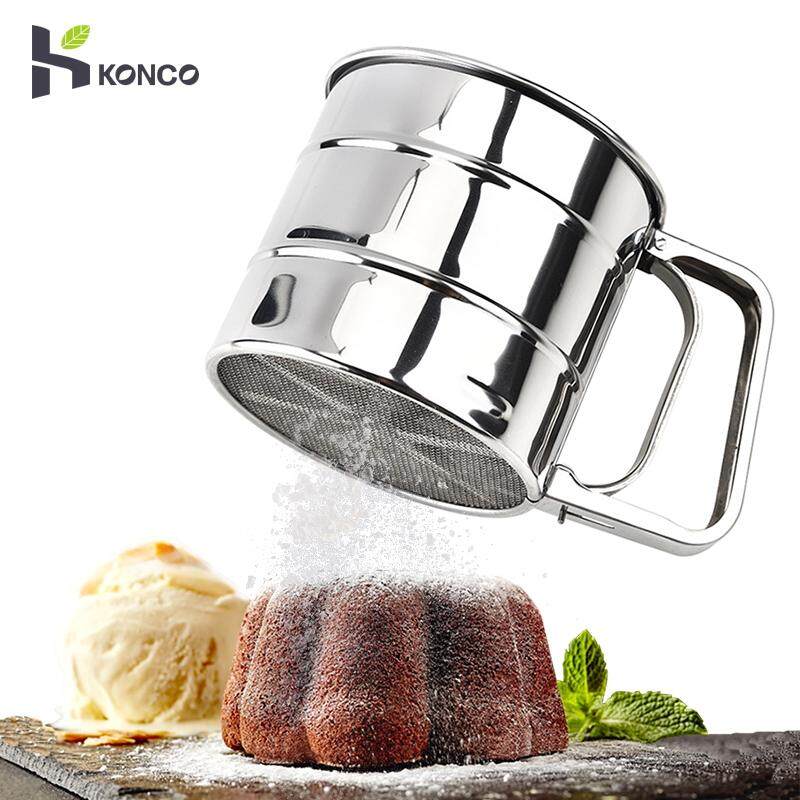 Konco rây bột dụng cụ lắc bột ca cao bằng thép không gỉ rây cốc lưới nướng dụng cụ rây bột cho rây đường bột