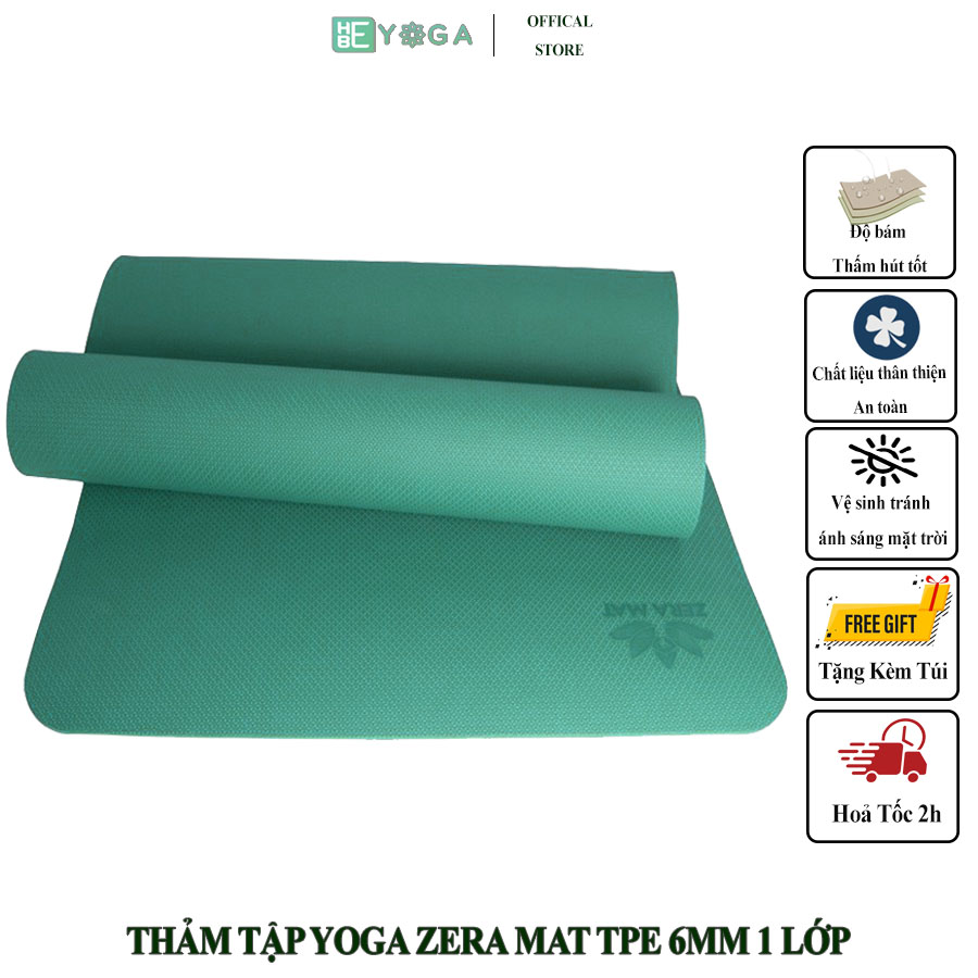Thảm Tập Yoga Hebeyoga Zera Mat 6mm 1 Lớp Cao Cấp