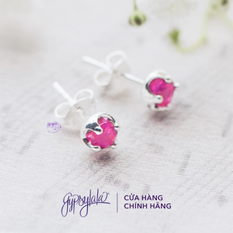 Bông Tai Đá Ruby Hồng SP003236 Gypsy.lala