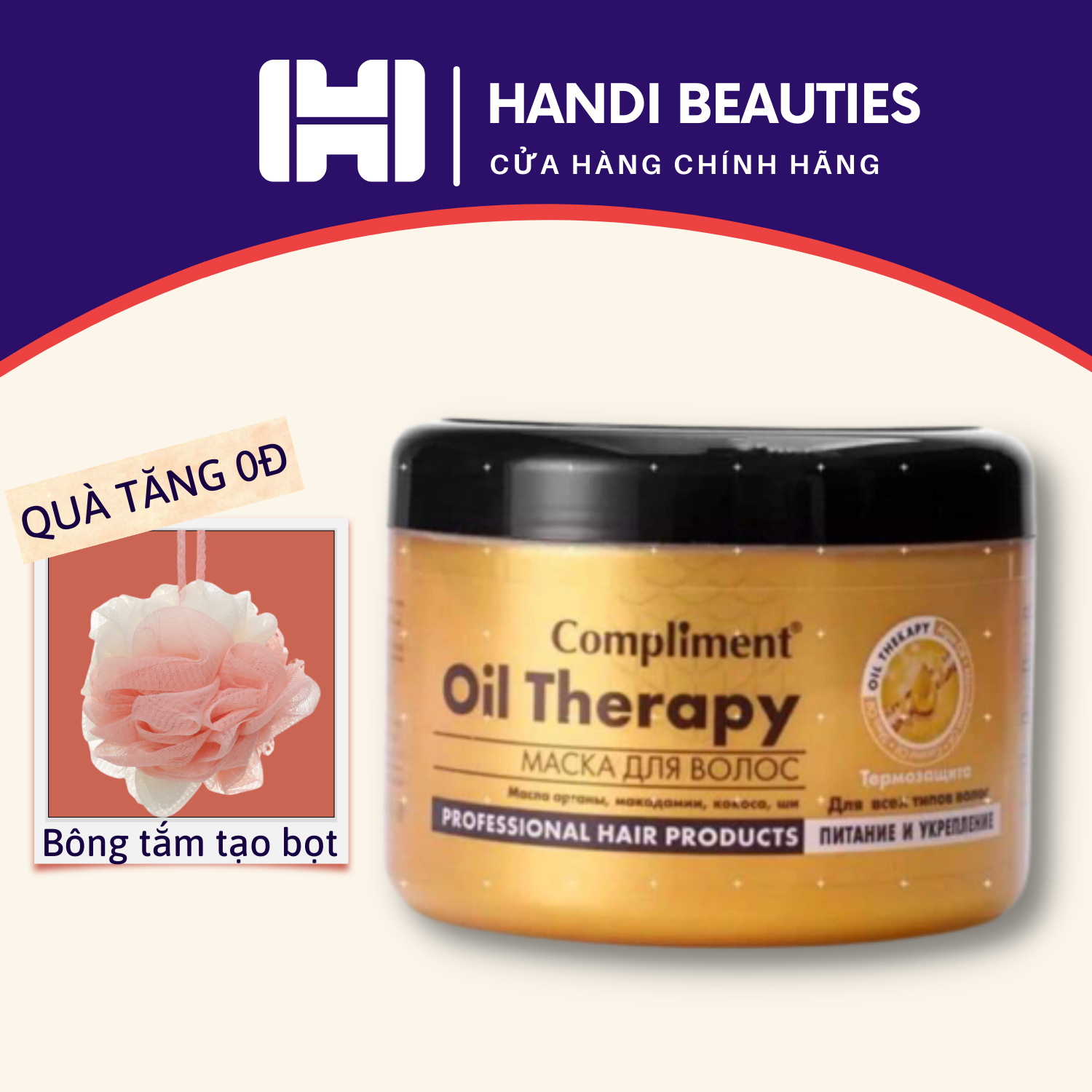 Ủ Tóc Compliment Oil Therapy Argan Oil 500ml Chăm Sóc Chuẩn Salon Phục Hồi Dưỡng Tóc Chắc Khoẻ Bóng Mượt Bồng Bềnh