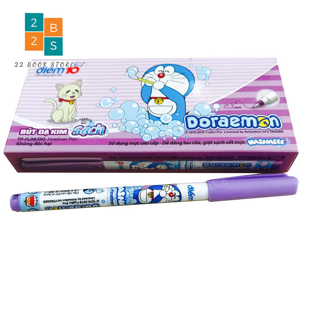 [HCM]Hộp bút 10 cây dạ kim - Lông kim Doraemon điểm 10 FL08/DO