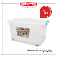 1pc Storage Box -  50 liters / Stock Box 50L Storage Box with wheels storage box stock box [ Sunnyware 109 ]