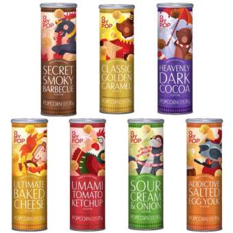 Snack Bắp Rang OMyPop 70gr _ Vị Socola/Trứng muối/Hành/Cà Chua/Phô mai/ Thịt nướng/Caramel