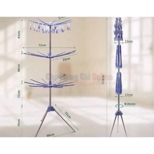 Giá treo quần áo sào phơi quần áo cay phơi quan ao cây phơi đồ cho bé cây phơi đa năng gấp gọn cây phơi quần áo đa năng 3 tầng gấp gọn - Khung Inox chắc chắn