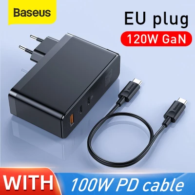 Baseus 120W GaN Charger PD Fast Charging USB C Charger QC 4.0 3.0 Quick Charge USB Charger for Macbook Pro Laptop Tablet for iPhone 13 Pro Max 12 Pro Max Samsung S20 Xiaomi HuaWei P40 Mate 40 (1)