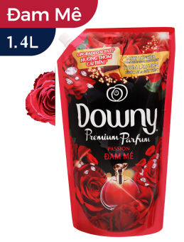 Nước xả vải Downy Premium Parfum đam mê 1.4 lít Túi Có nắp