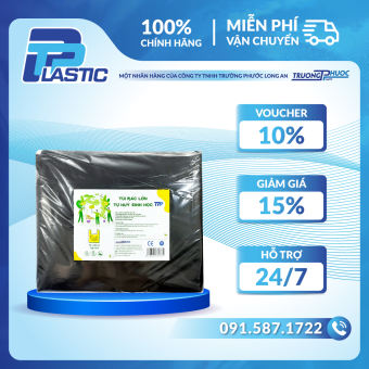 Túi PP Nhựa - Túi Rác Cỡ Lớn (70x90cm) TP Plastic, Túi JUMBO Dùng Cho Thùng Rác Lớn