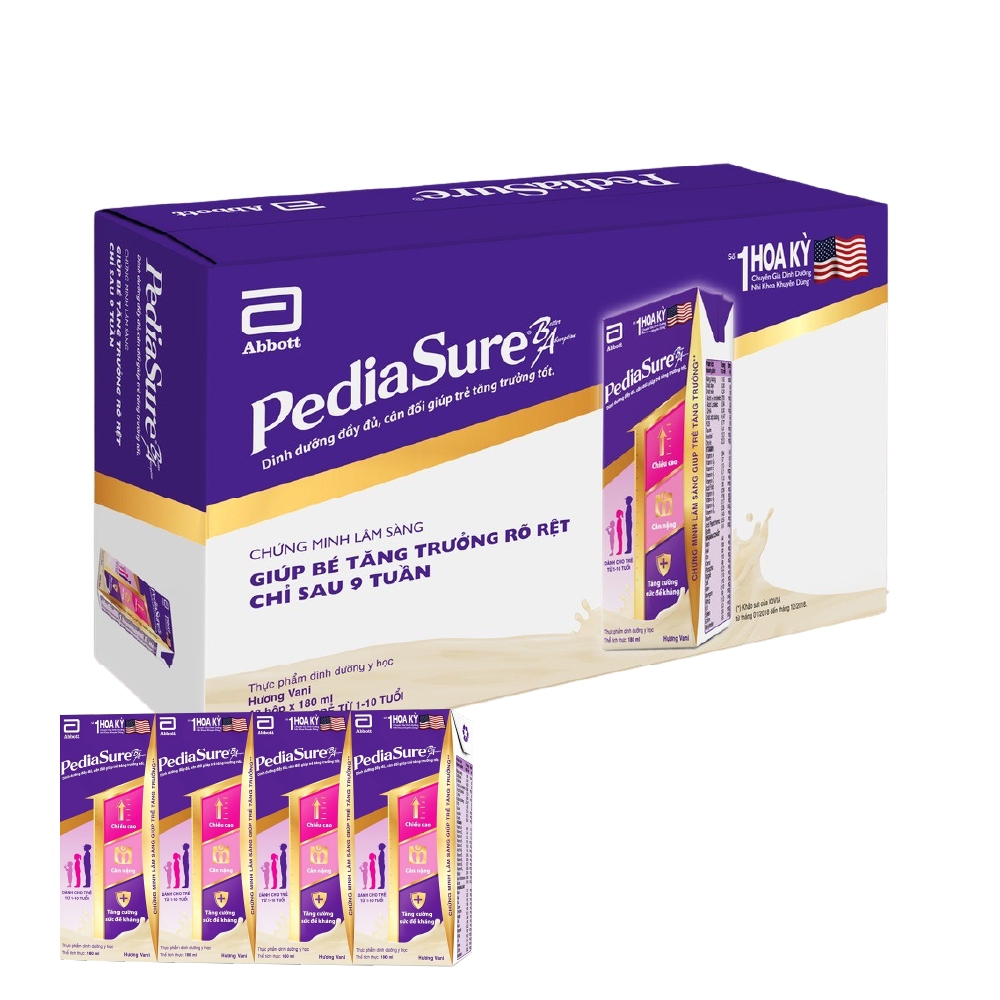 Thùng 48 hộp sữa nước Pediasure 180ml cho bé từ 1-10 tuổi