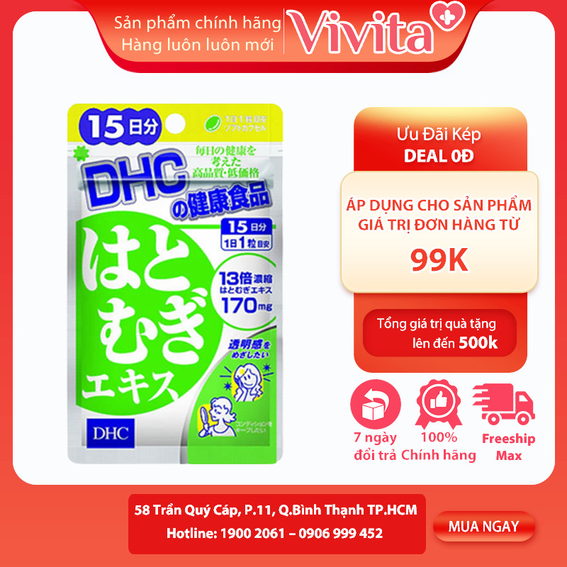 Viên uống trắng da dhc nhật bản adlay extract 30 ngày