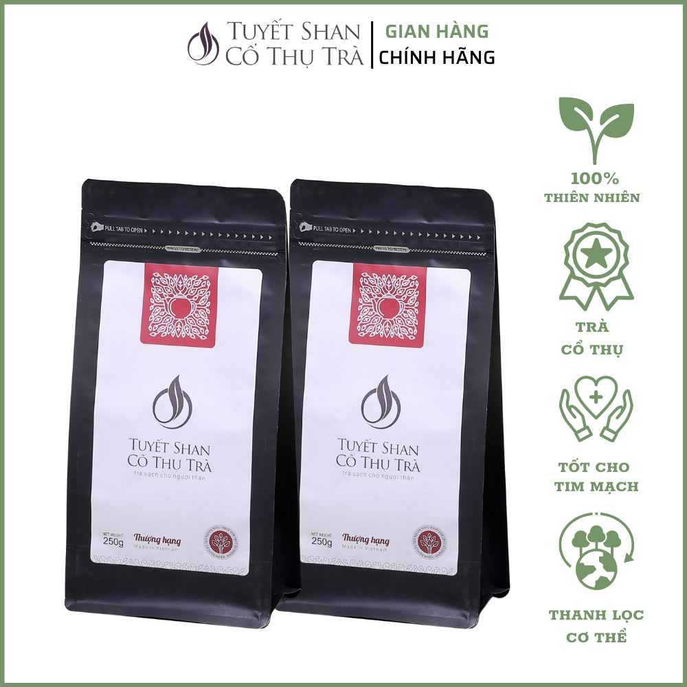 Trà shan tuyết cổ thụ hữu cơ- trà xanh- 2 gói trà thượng hạng cao cấp 250gr