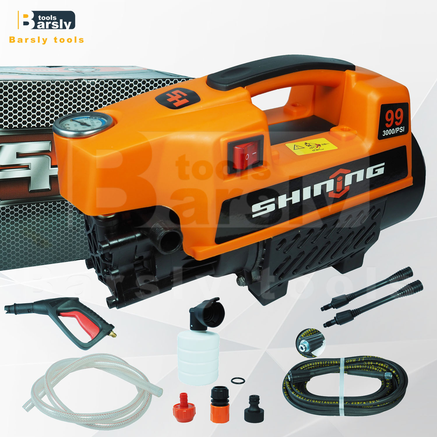 SHINING เครื่องฉีดน้ำแรงดันสูง 500 บาร์ รุ่น F16 อุปกรณ์ฉีดน้ำแรงดันสูง เครื่องฉีดน้ำ เครื่องอัดฉีด ปืนฉีดน้ำแรงดันสูง ปืนอัดฉีด ราคา 1,175 บาท*ส่งฟรี