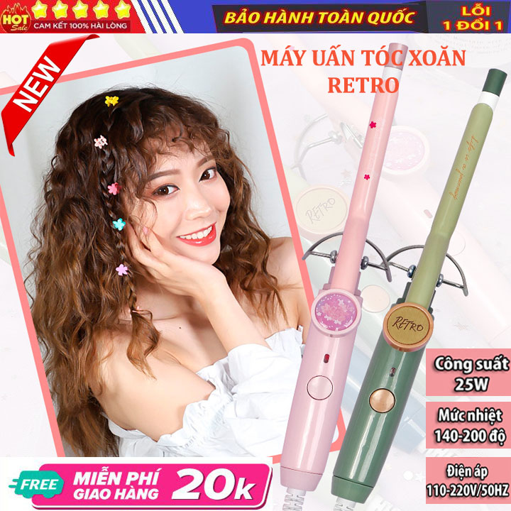 Máy uốn tóc mini RETRO, Máy tạo kiểu tóc xoăn không làm hại tóc thiết kế nhỏ gọn, Dụng cụ tạo kiểu tóc chuyên nghiệp cho salon tóc an toàn, tiện dụng dễ dàng sử dụng được ưa chuộng, máy làm tóc đa năng
