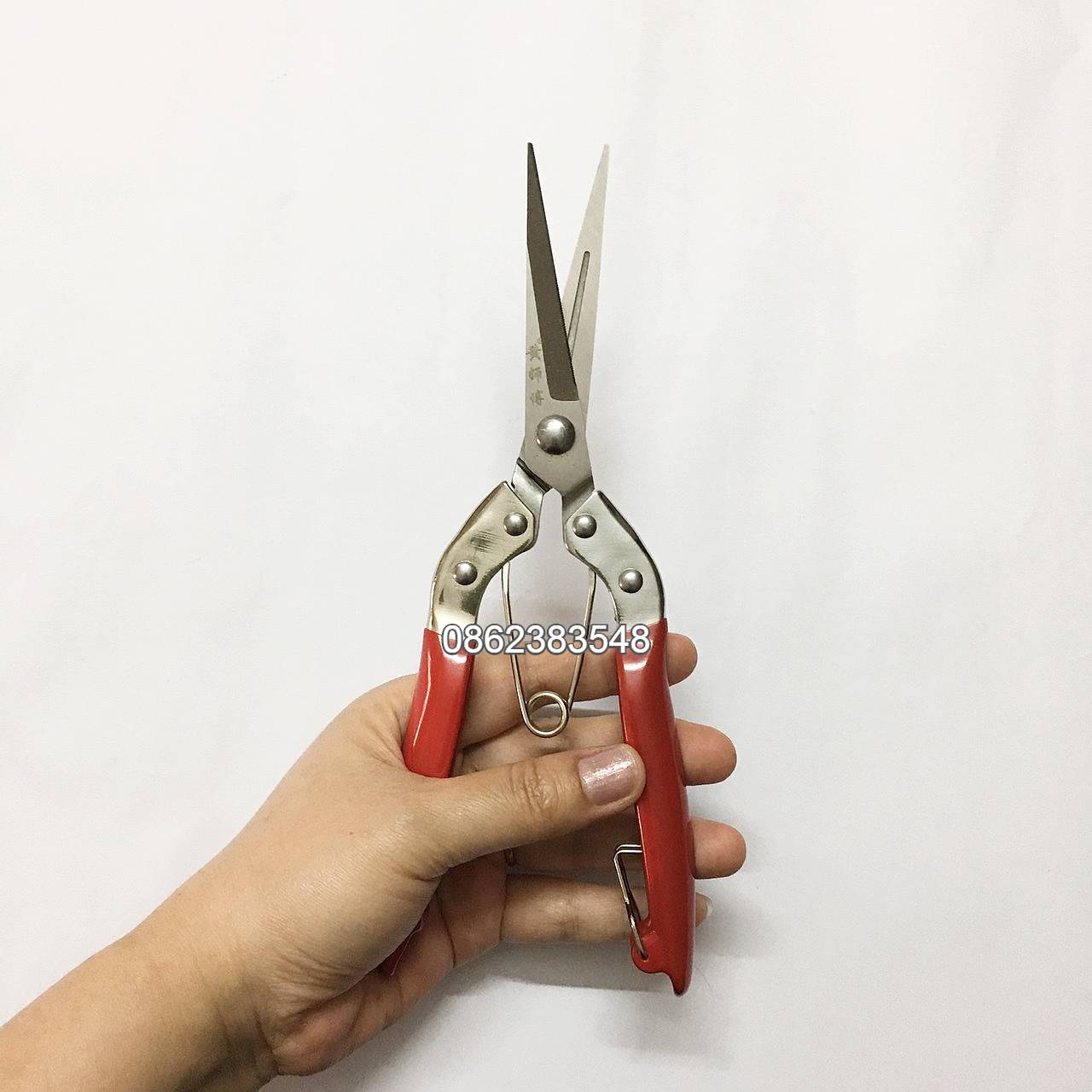 Kéo tỉa cực sắc thép trắng SK5 Nhật cán đỏ