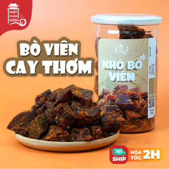Khô bò viên Nhất Phẩm Đường miếng to vị cay thơm thịt bò khô ăn vặt
