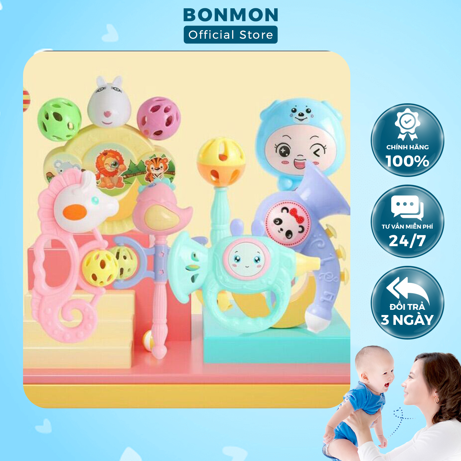 Xúc xắc cho bé - 2 mẫu hàng loại 1 - bonmon store