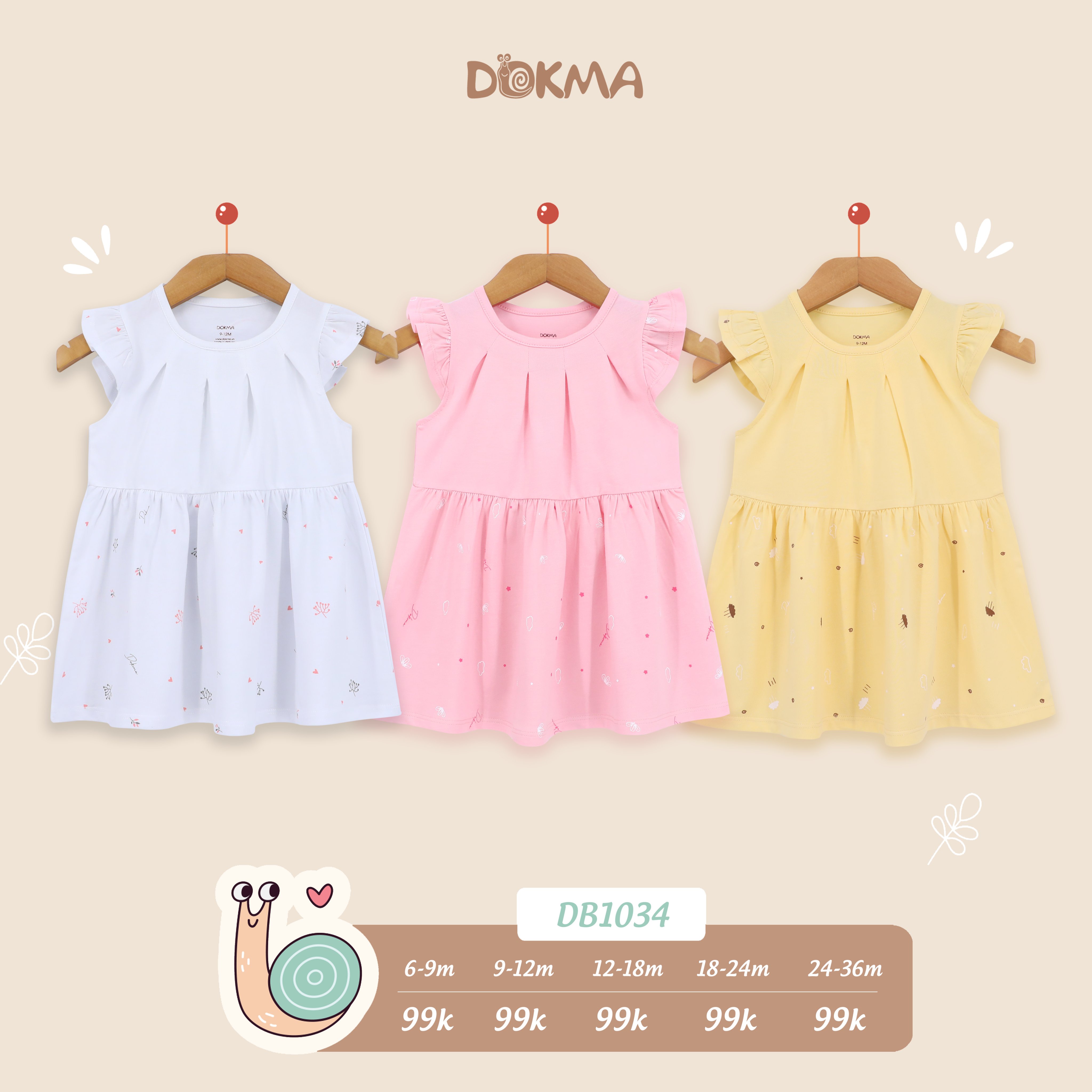 Váy ba lỗ/sát nách cotton dễ thương cho bé - DOKMA