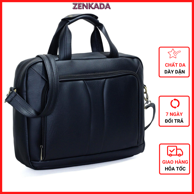 Túi đựng laptop, cặp da công sở Zenkada nhiều ngăn rộng rãi đựng được laptop 14 inch, 15 inch - ZKC14