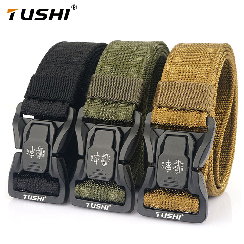 TUSHI New tactical alloy buckle training pants belt nylon belt outdoor all
