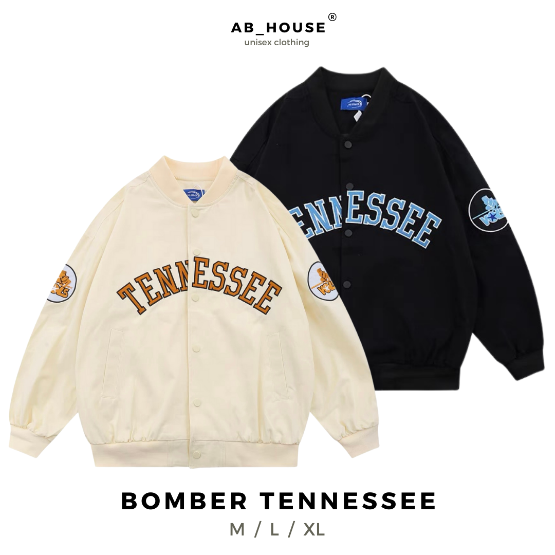 Áo khoác dù tay dài bomber jacket 2 lớp tennessee unisex nam nữ