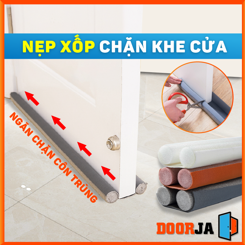 Nẹp xốp chắn khe cửa, Xốp chặn khe cửa ngăn côn trùng bụi bẩn,chắn gió điều hòa,tránh kẹp chân em bé DOORJA