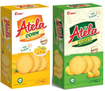 Combo Mix 2 Bánh Quy Cracker Atela Vị Khoai Tây + Bắp Giòn Túi 150G