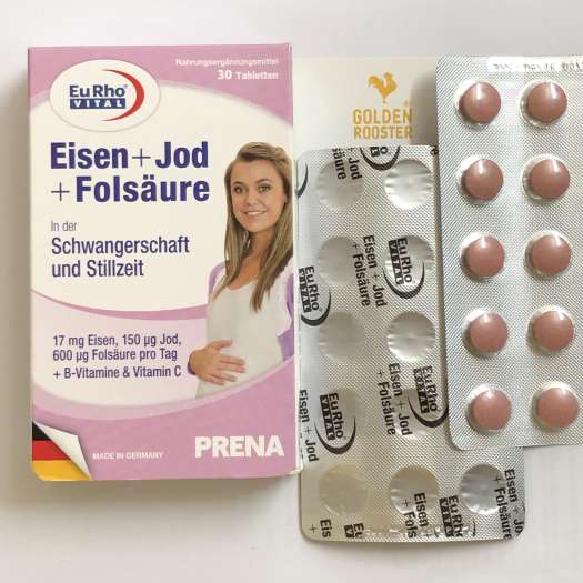 Thực phẩm chức năng bổ sung sắt cho phụ nữ có thai EuRho Vital Eisen + Jod + Folsaure