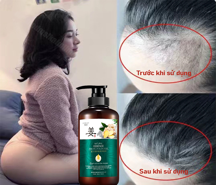 Dầu Gội gừng tươi, chiết xuất từ tự nhiên, Cải thiện tóc xơ dầu gội nuôi dưỡng nhẹ nhàng tinh chất chiết xuất từ tự nhiên,