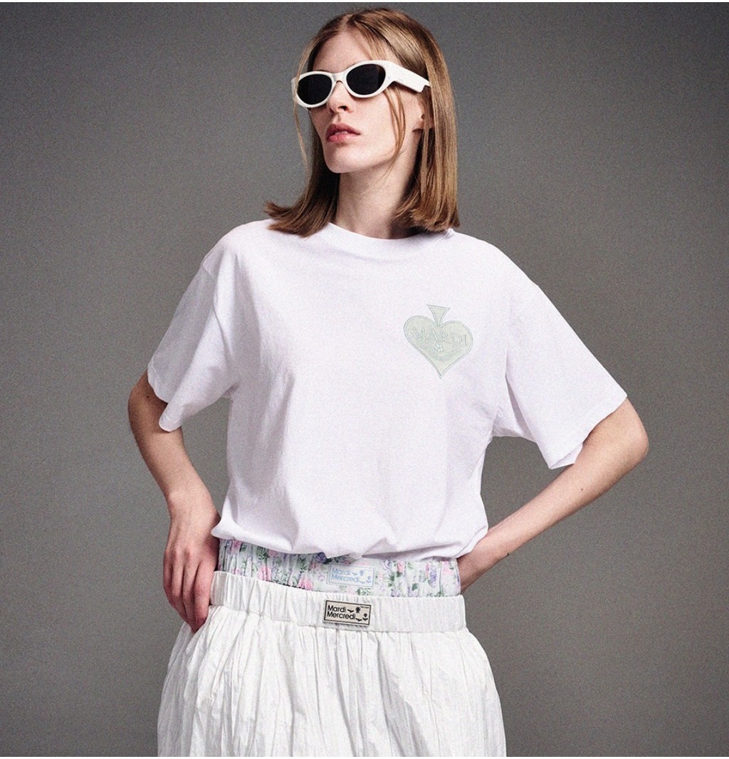 MARDI MERCREDI SATIN SPADE T SHIRT