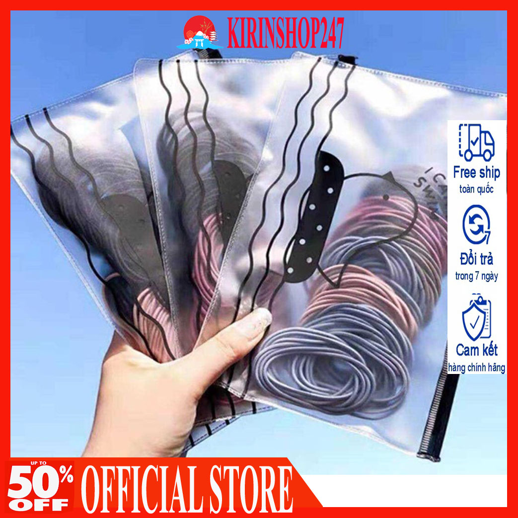 Set 100 dây buộc tóc, dây cột tóc co giãn phong cách Hàn Quốc đơn