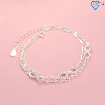 Vòng tay nữ bạc thật hình vô cực LTN0207 - Trang Sức TNJ