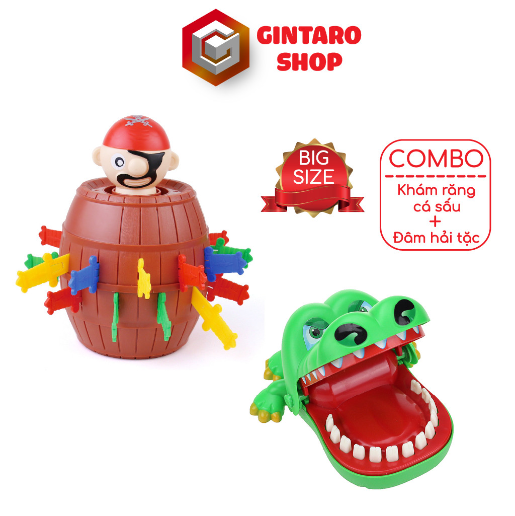 Combo Đâm hải tặc + Khám răng cá sấu Size lớn nhất dành cho bé và gia đình chơi giải trí GINTARO SHOP