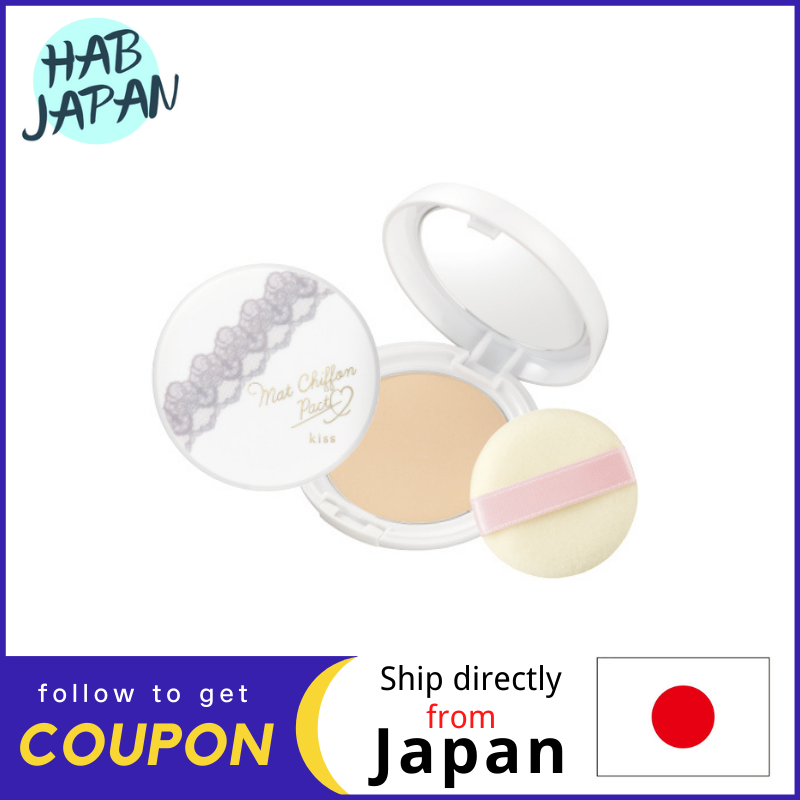 Gambar isehan Kiss Matte Chiffon Pact UV All 2 colors 7g with mirror puff SPF33 PA ++ Contains sebum absorbing powder to absorb excess sebum Keeps the freshly applied uniform finish for a long time?Ship directly from Japan?