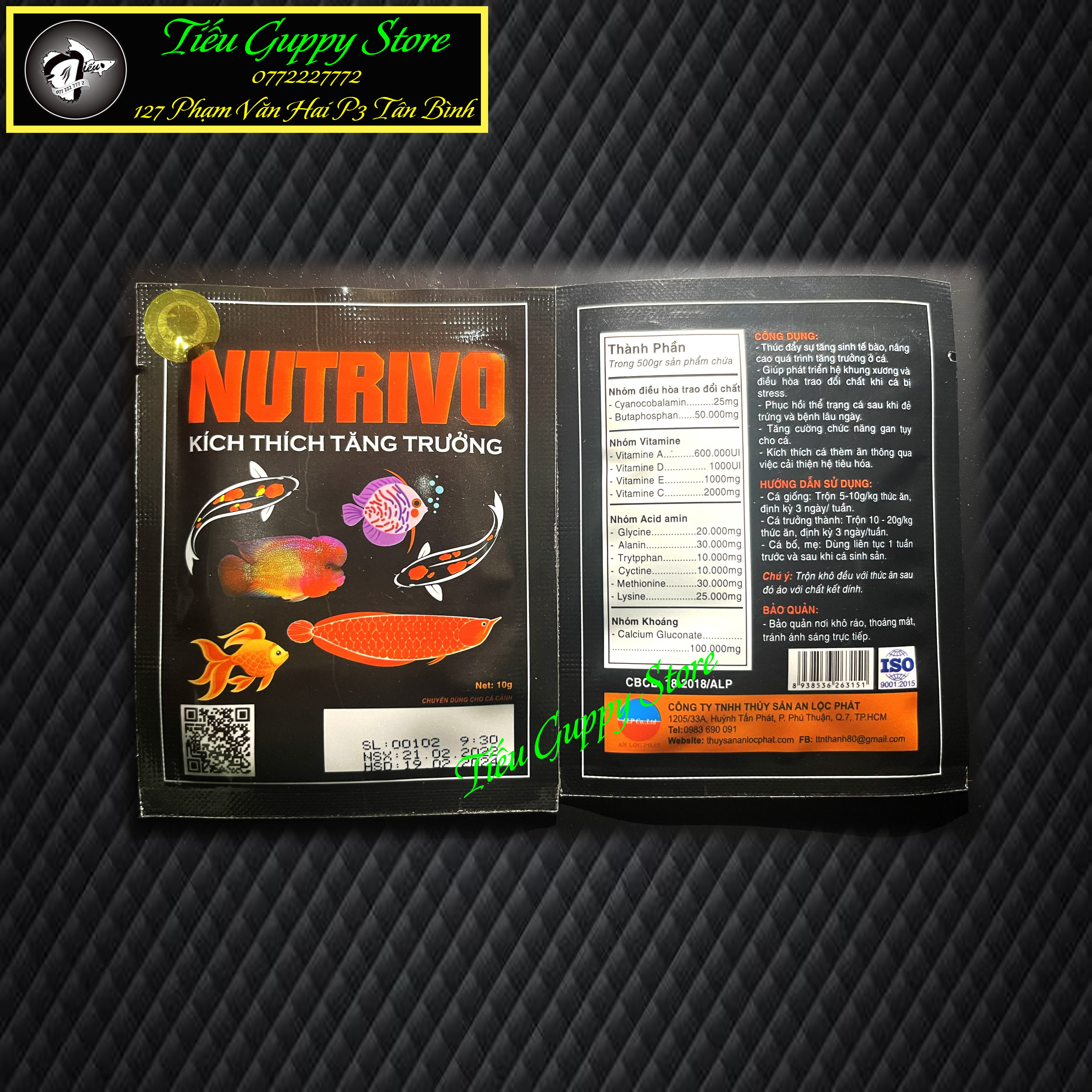Nutrivo - thức ăn bổ sung, kích thích tăng trưởng cho cá