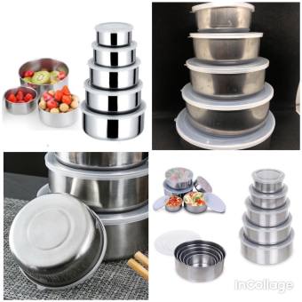 🍞Bộ 5 thố INOX đựng thực phẩm cao cấp có nắp Đậy tiện lợi.
