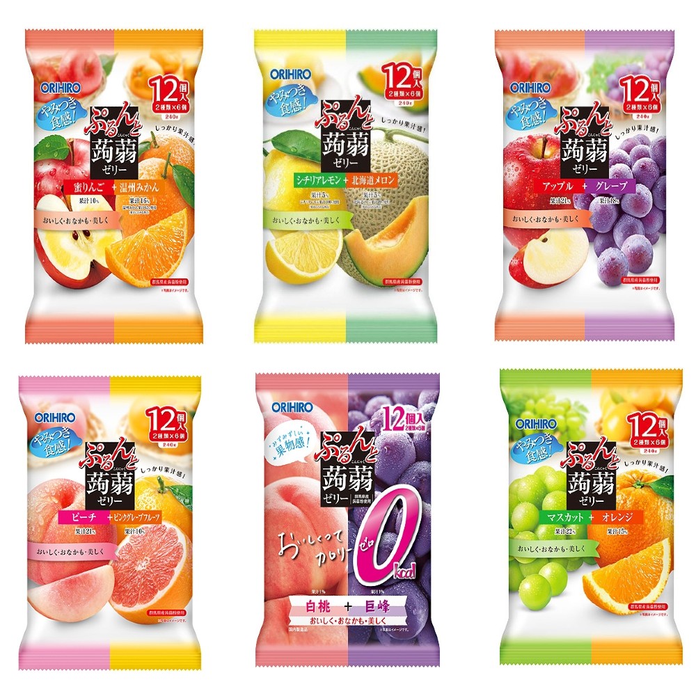 Thạch hoa quả Orihio Nhật Bản gói lớn 240g mix vị , Thạch trái cây cho bé, Thạch hoa quả Nhật bản cho bé từ 1Y