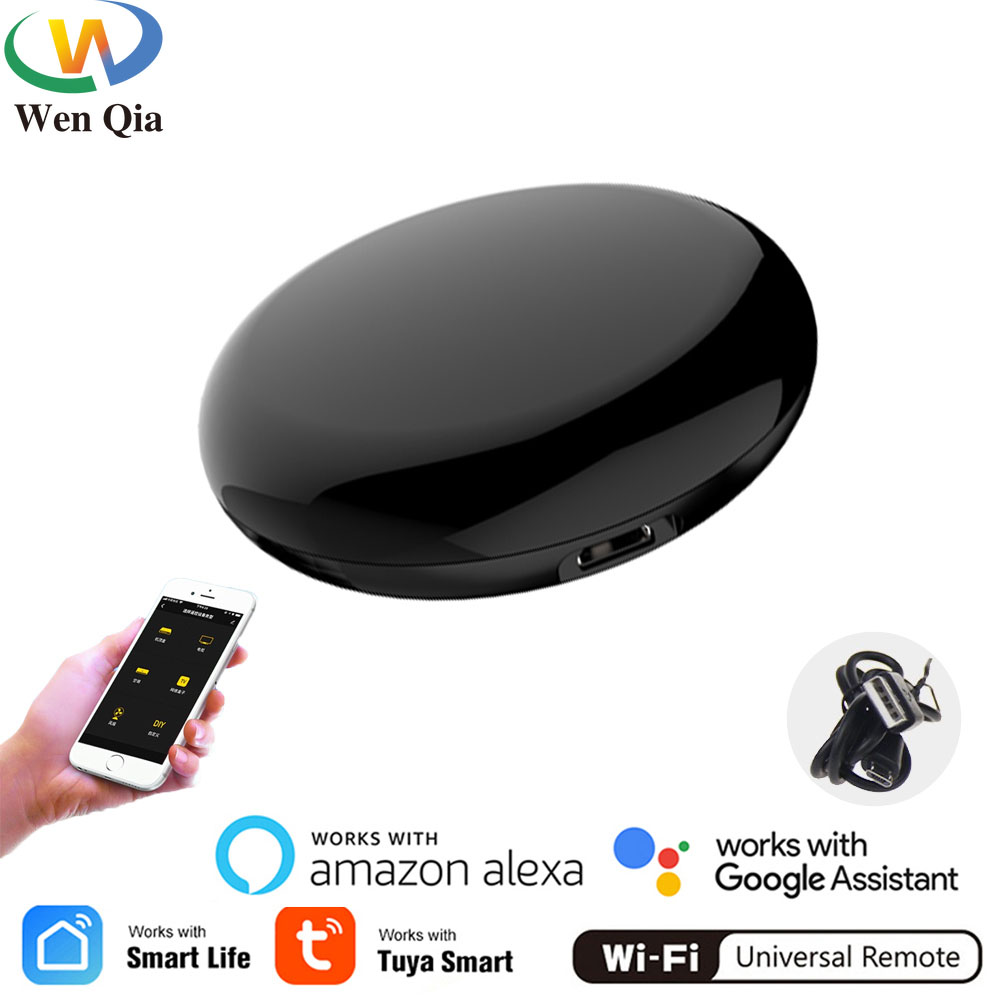 Wenqia tuya điều khiển từ xa hồng ngoại thông minh wifi cho tv, điều hòa không khí, bộ điều khiển hồng ngoại thông minh cho gia đình, điều khiển bằng giọng nói, hoạt động với alexa