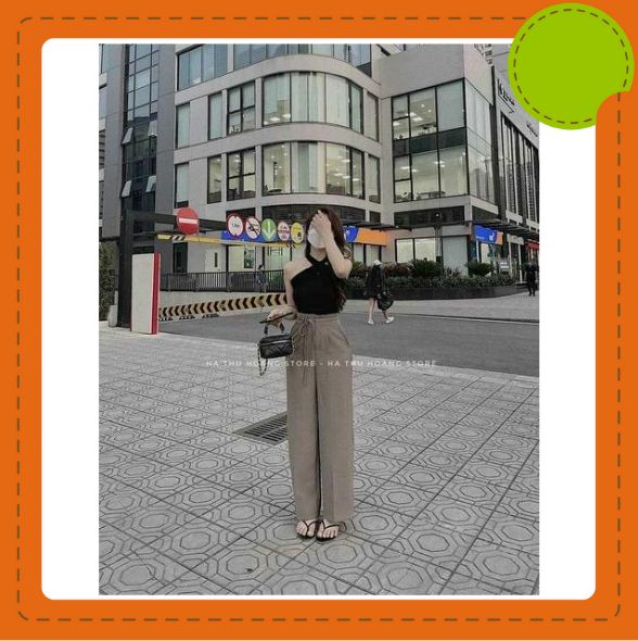 Quần tây ống xuông công sở nữ eo buộc dây siêu hot