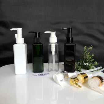 Chai lọ Nhựa Vuông 100ml / 120ml / 250ml Vòi nhấn pump đựng dầu gội - Chai pet Màu Nâu / Xanh / Trong chiết Mỹ phẩm