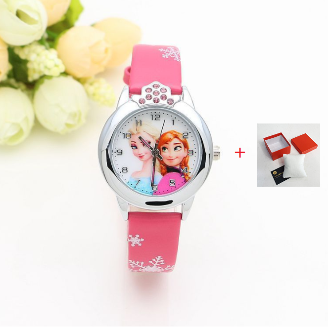 Đồng hồ trẻ em Elsa và Anna - Đồng hồ bé gái (Kèm hộp)